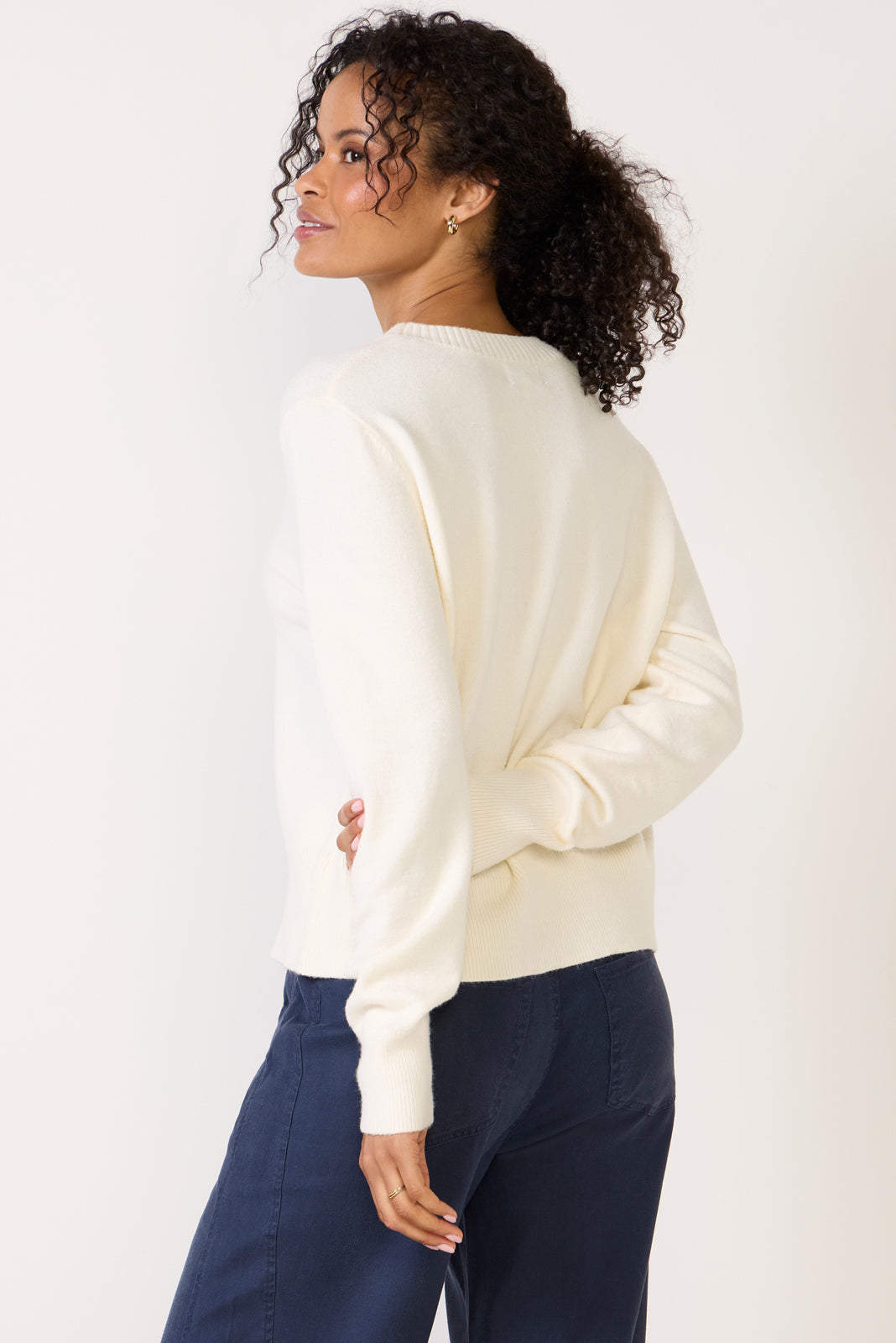 maeve long-sleeve twofer mini dress EVEREVE Women's Maeve Mixed Rib TwoFer Sweater Top, Size XL, White