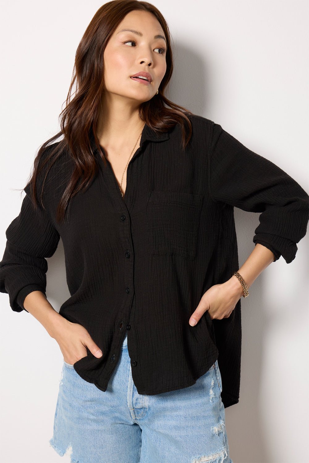 Washed Cotton Gauze Shirt