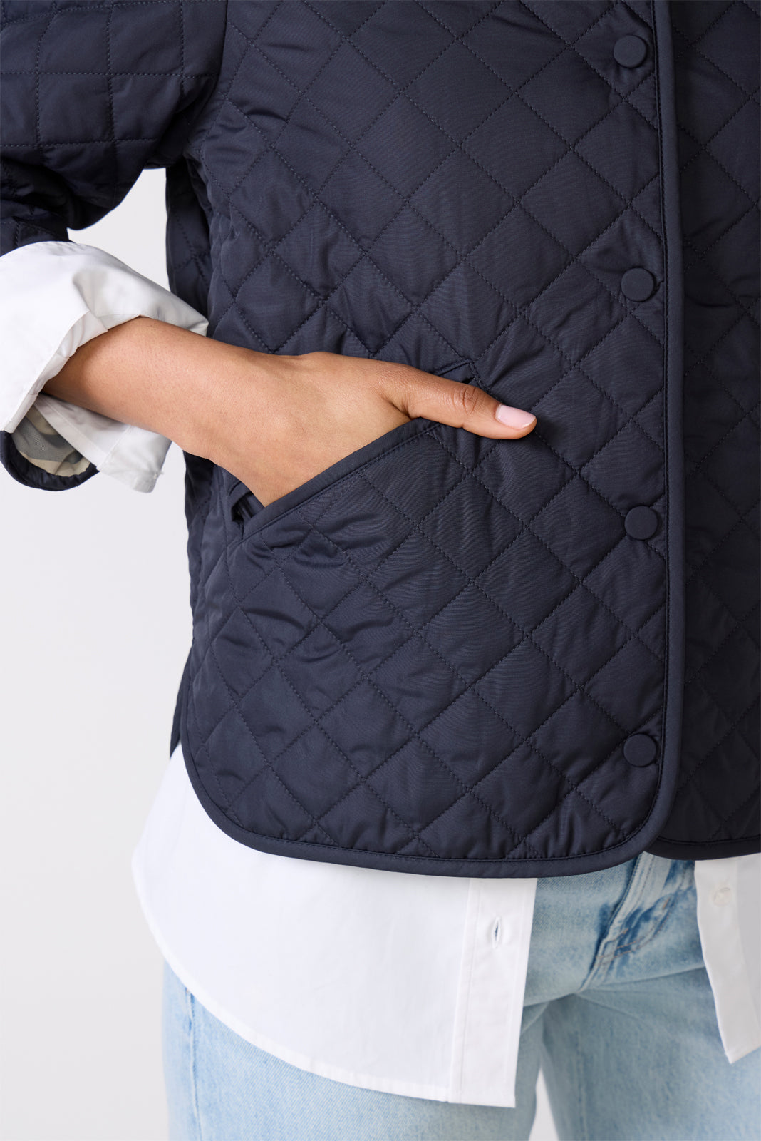 Cashel Collarless Quilted Jacket