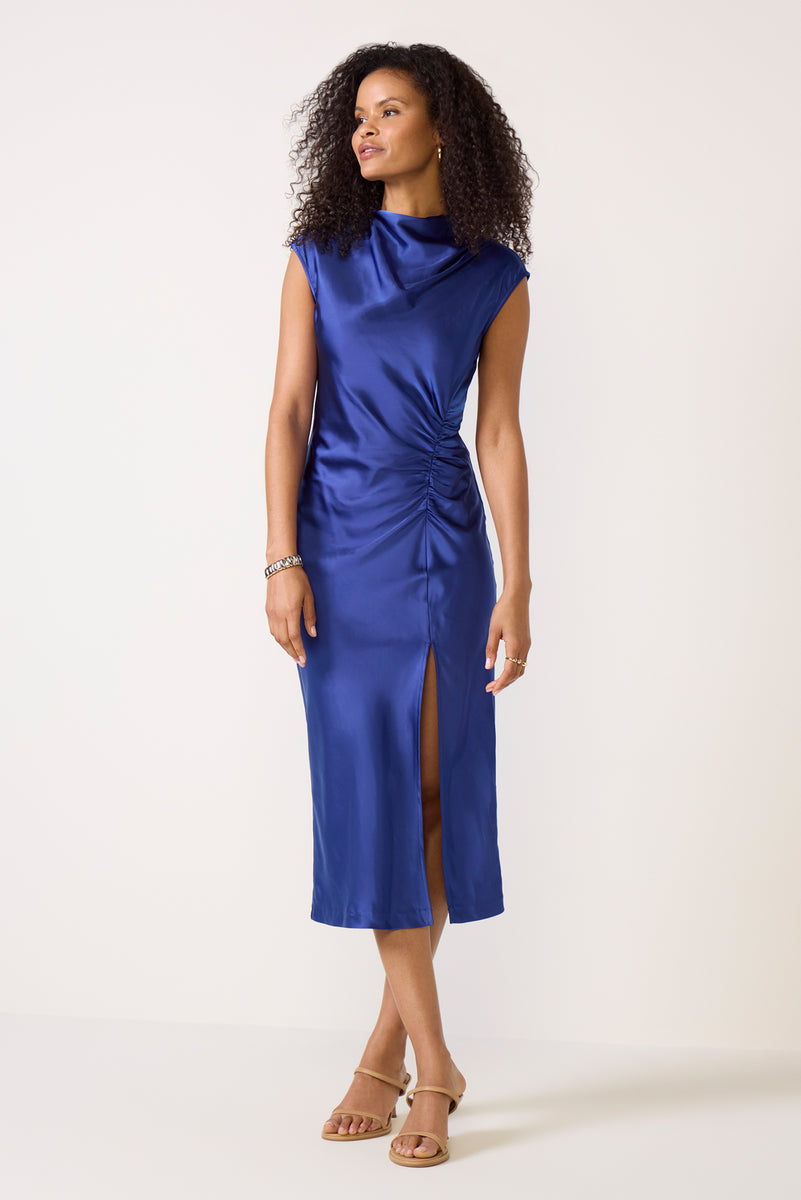 dress blue satin SANCTUARY Women's Modern Satin Dress, Size XS, Blue