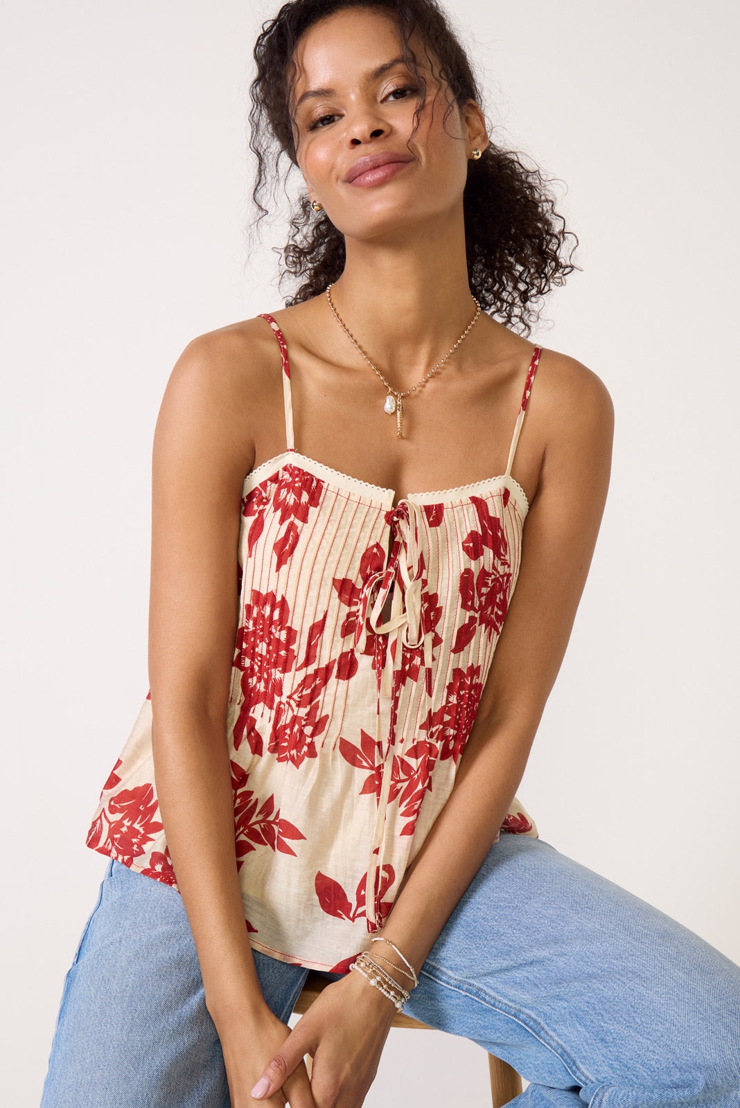 Riley Pintuck Top
