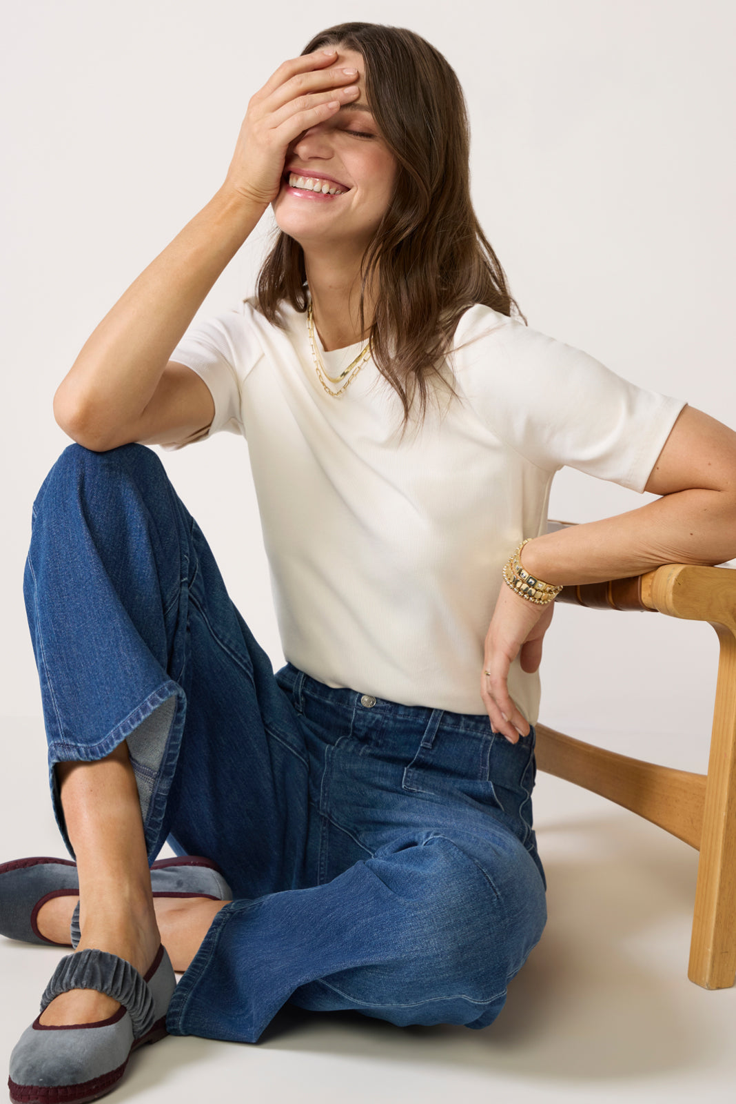 Short Sleeve Crewneck Elbow Tee