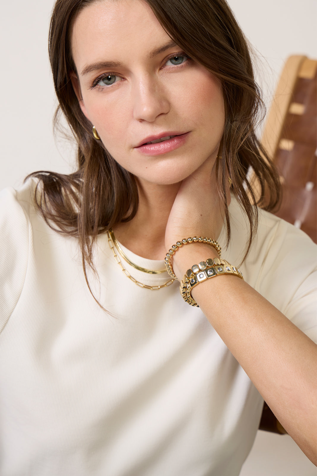 Short Sleeve Crewneck Elbow Tee