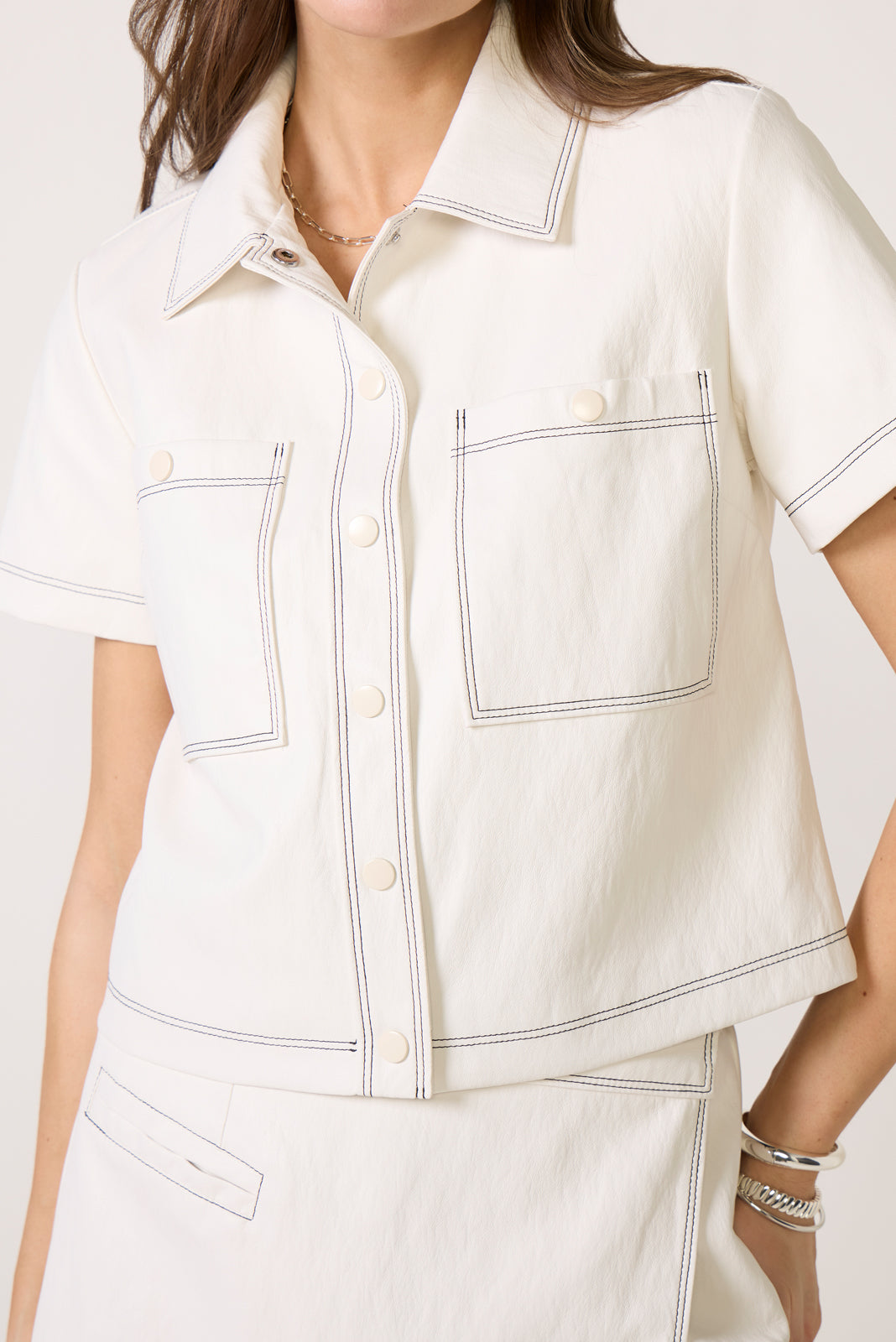 Allison Faux Leather Shacket