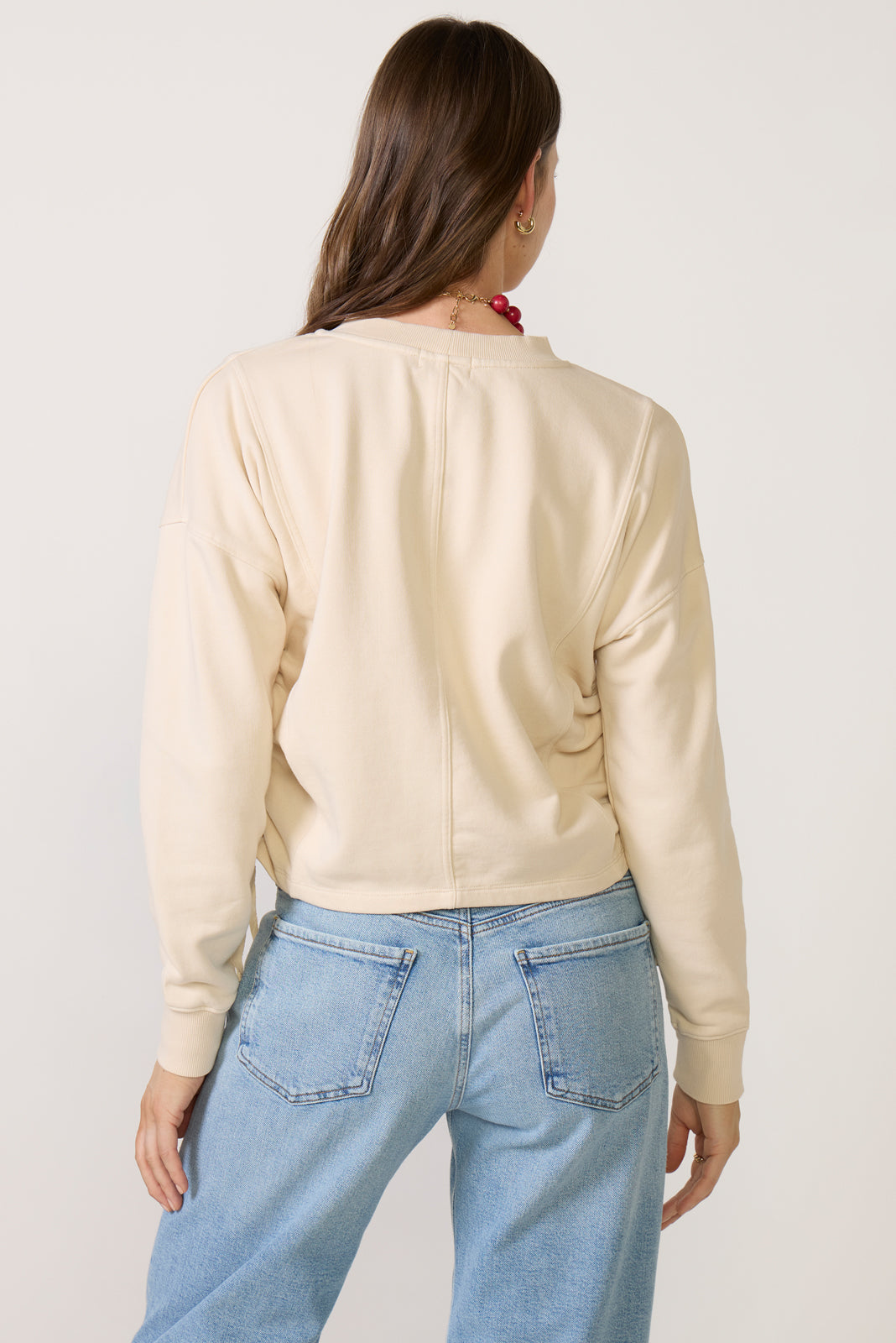 Dara Side Ruched Sweatshirt