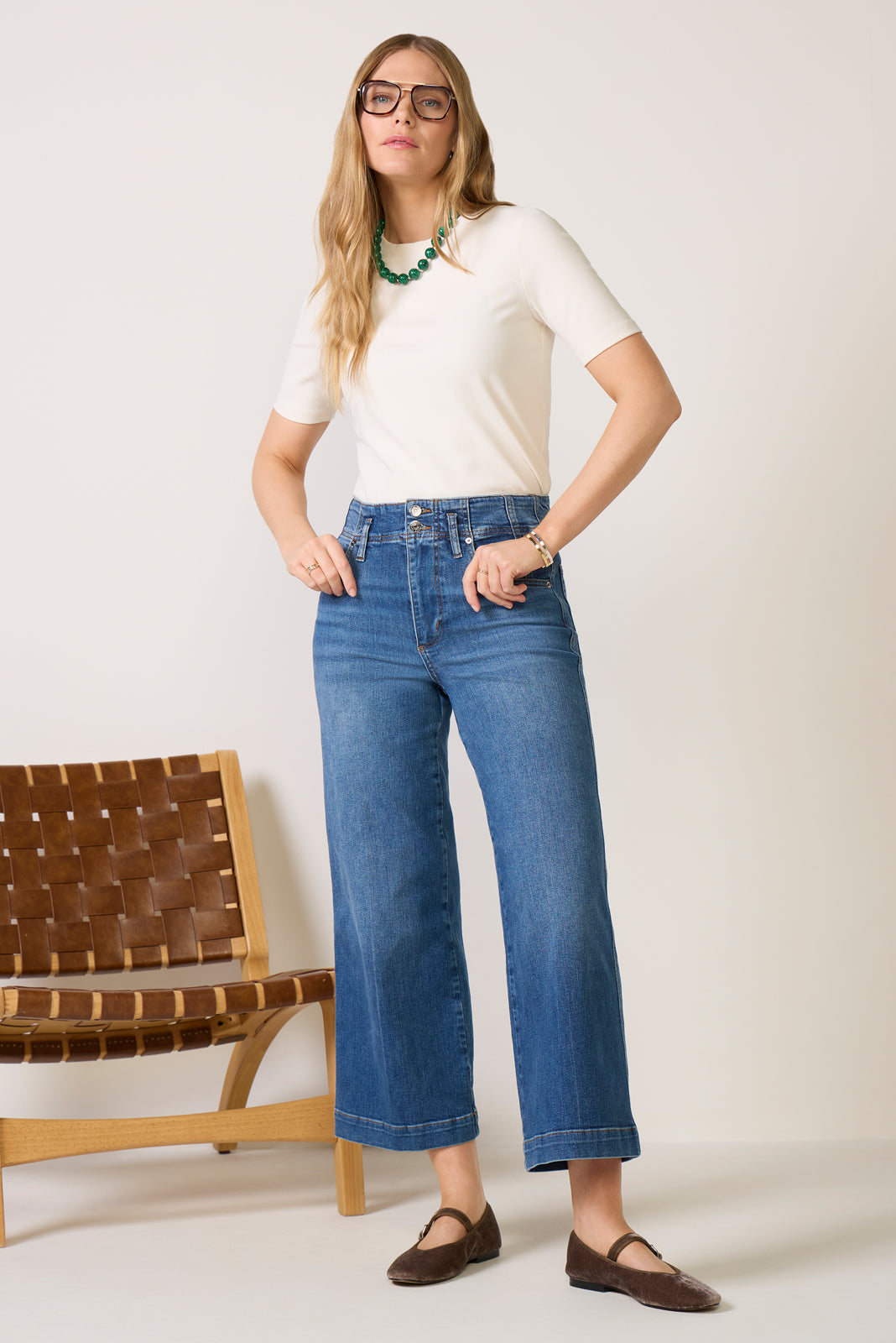 The Seamed Wide Trouser Crop