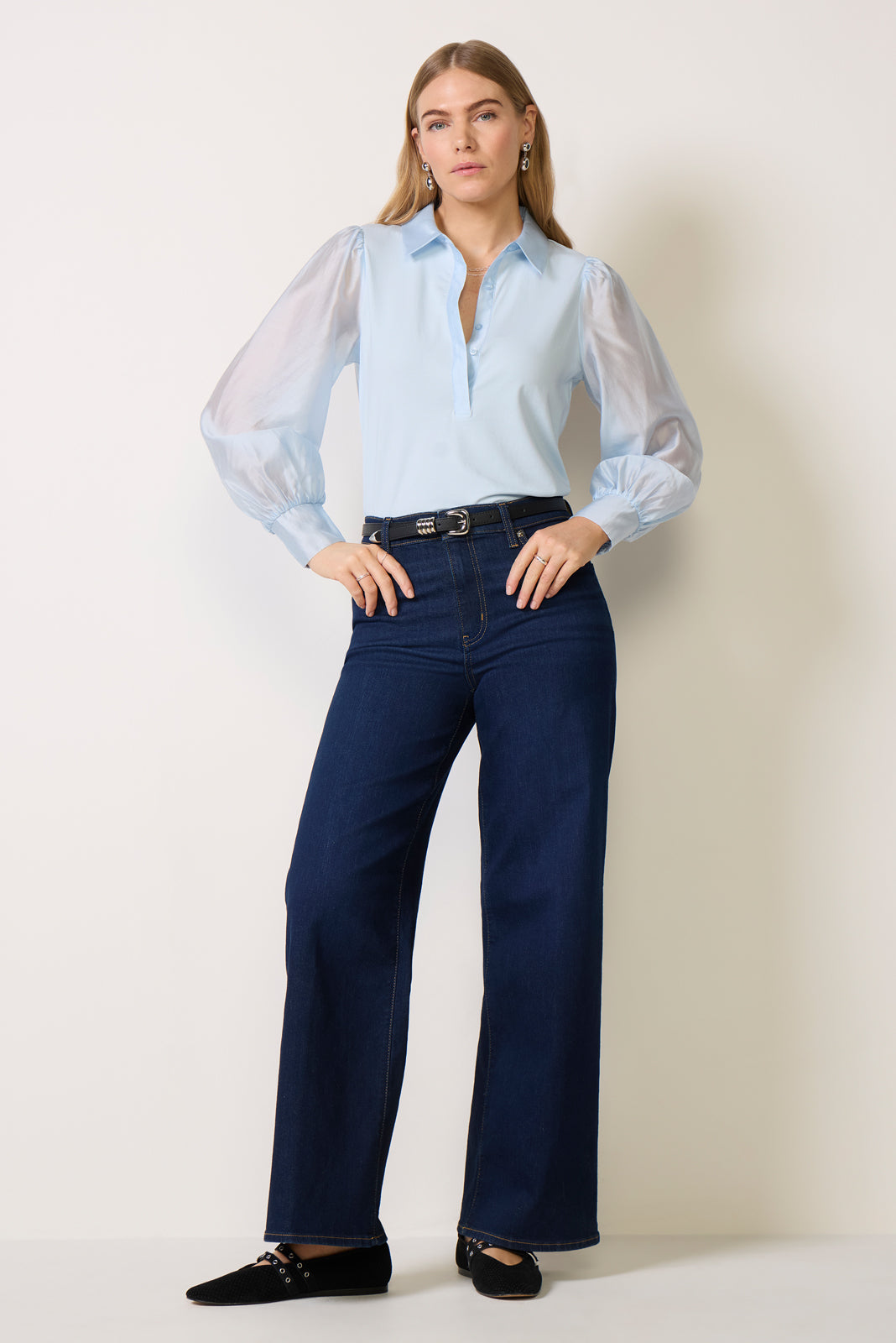 Nelly Sheer Sleeve Top
