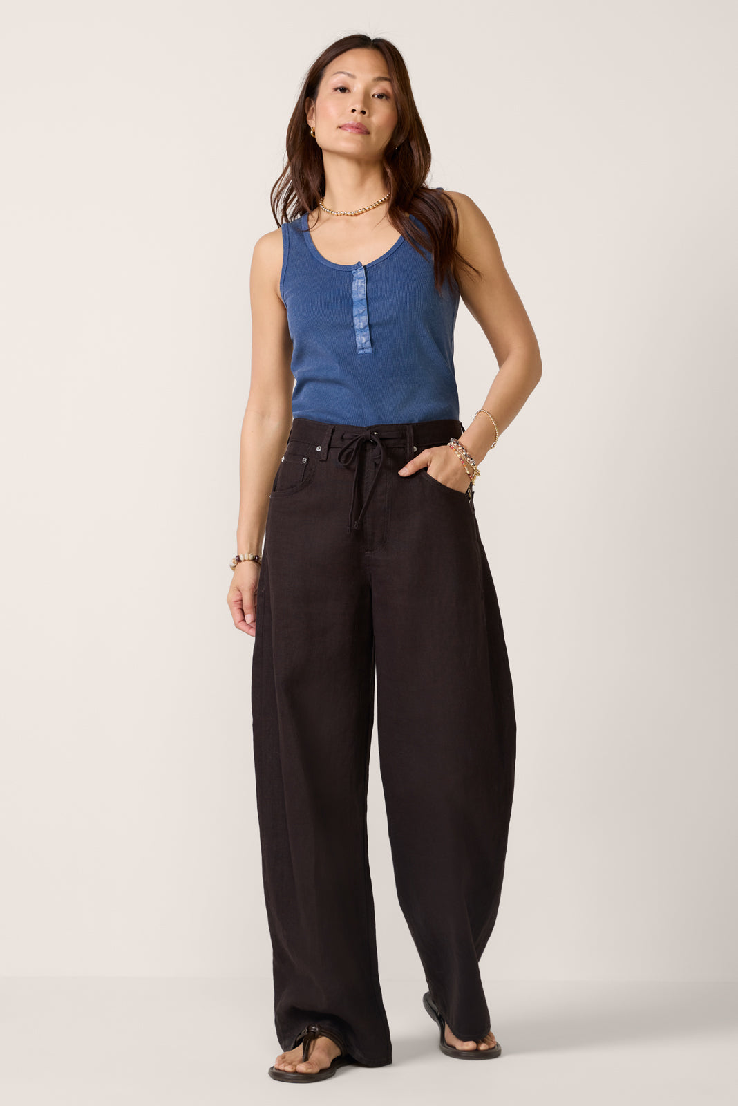 Callan Washed Henley Tank