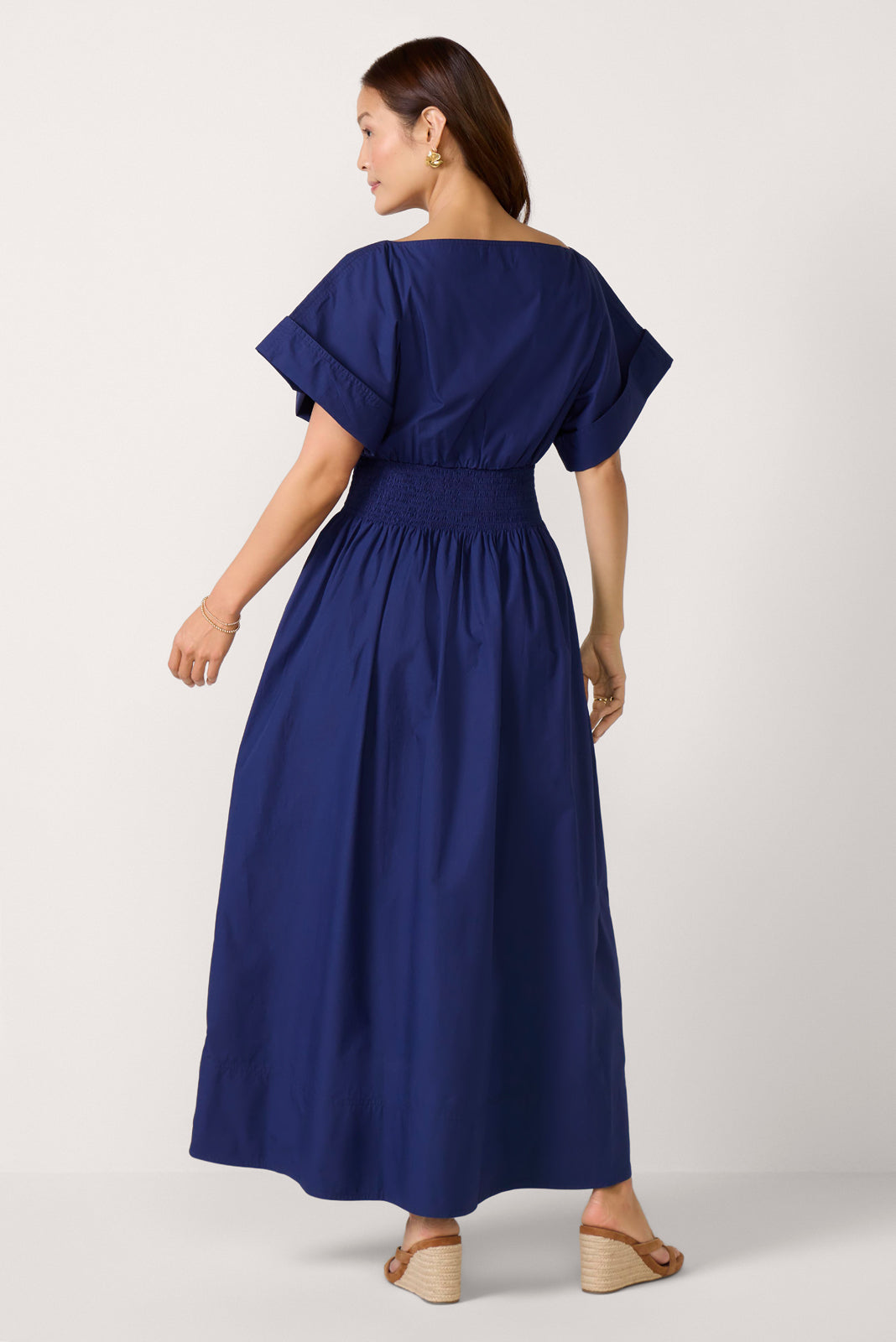 Coastal Poplin Elia Smocked Dress