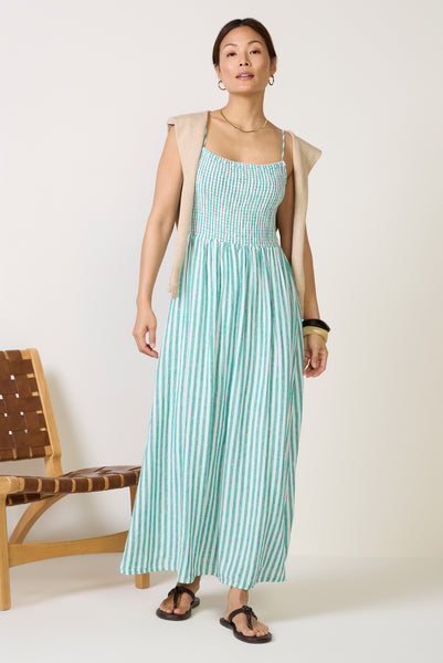 knee length dresses for ladies Coastal Linen Shirt Dress – Line In The Sand Swim main image 0