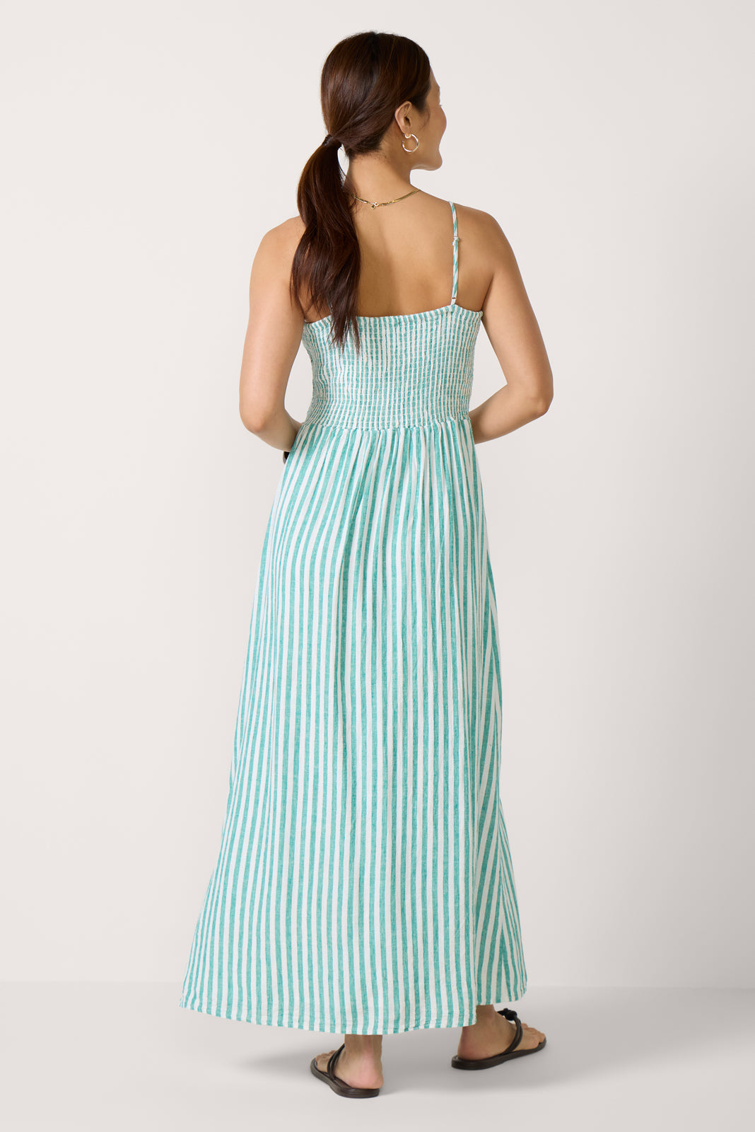 Z SUPPLY Women's Bayside Striped Linen Dress, Size Small, Green Z SUPPLY Women's Bayside Striped Linen Dress, Size Small, Green