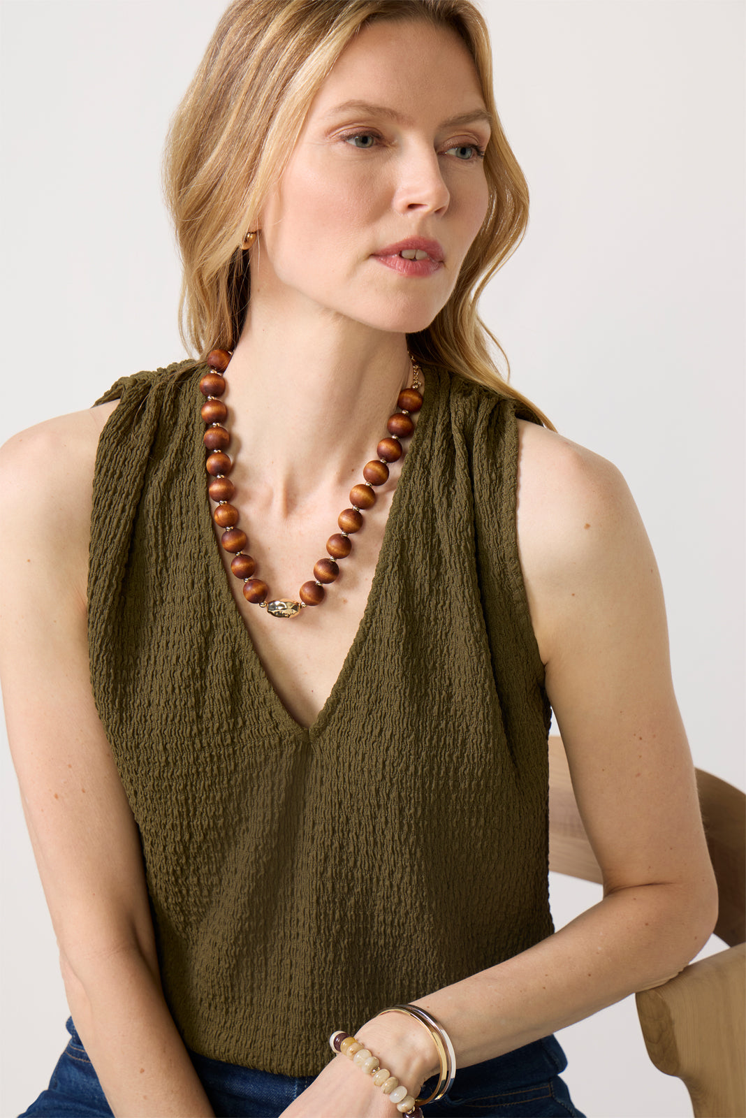 Savanna Pucker Tie Back Top