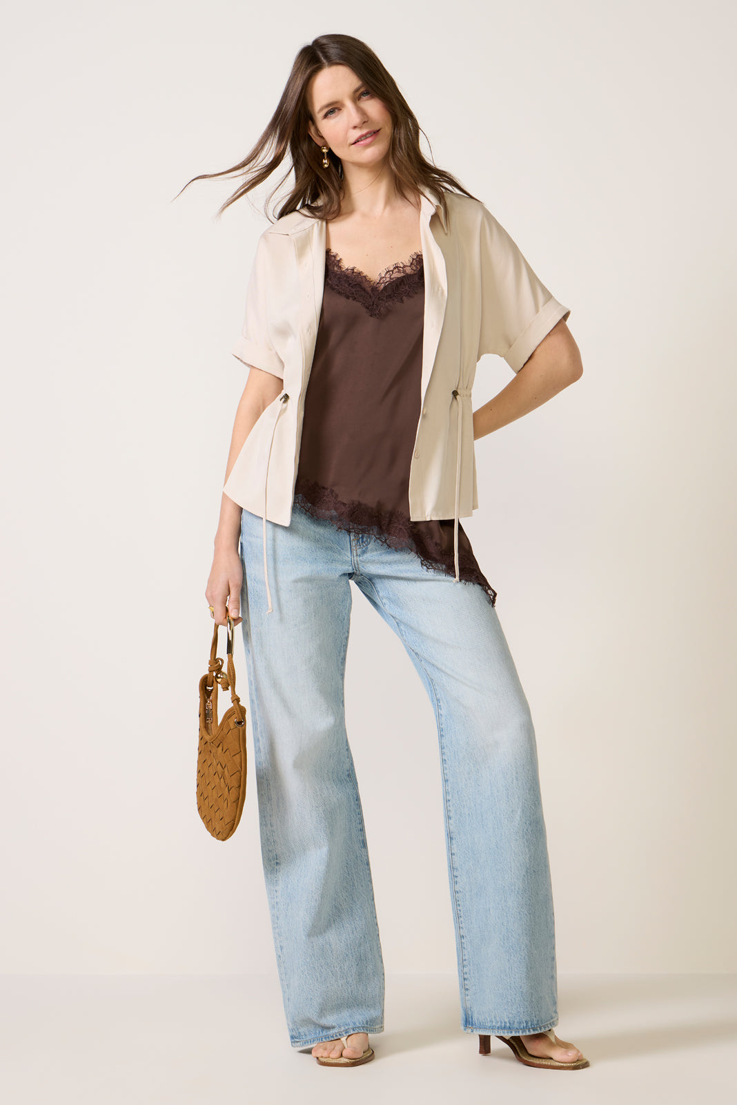 ecmile エクミール　asymmetry lace cami top Dawn Asymmetrical Lace Cami