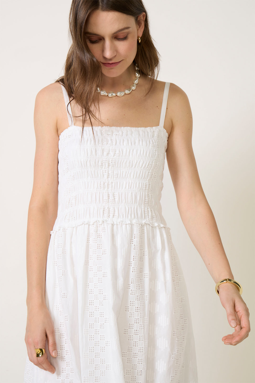 Kyleah Geo Eyelet Dress Kyleah Geo Eyelet Dress