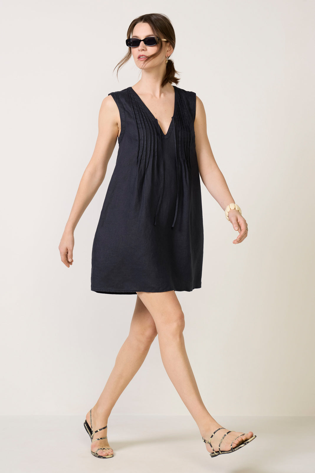 Splendid - Stella Linen Mini Dress - Lead Splendid - Stella Linen Mini Dress - Lead