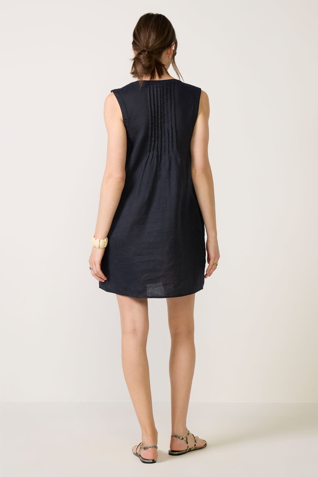 short sleeved linen dress Amy linen Dress with short sleeves – LittleWomenAtelier main image 0