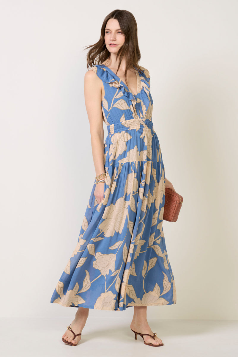 blue flowy prom dress Flowy See Through Ice Blue Tulle Prom Dress Formal Gown main image 1