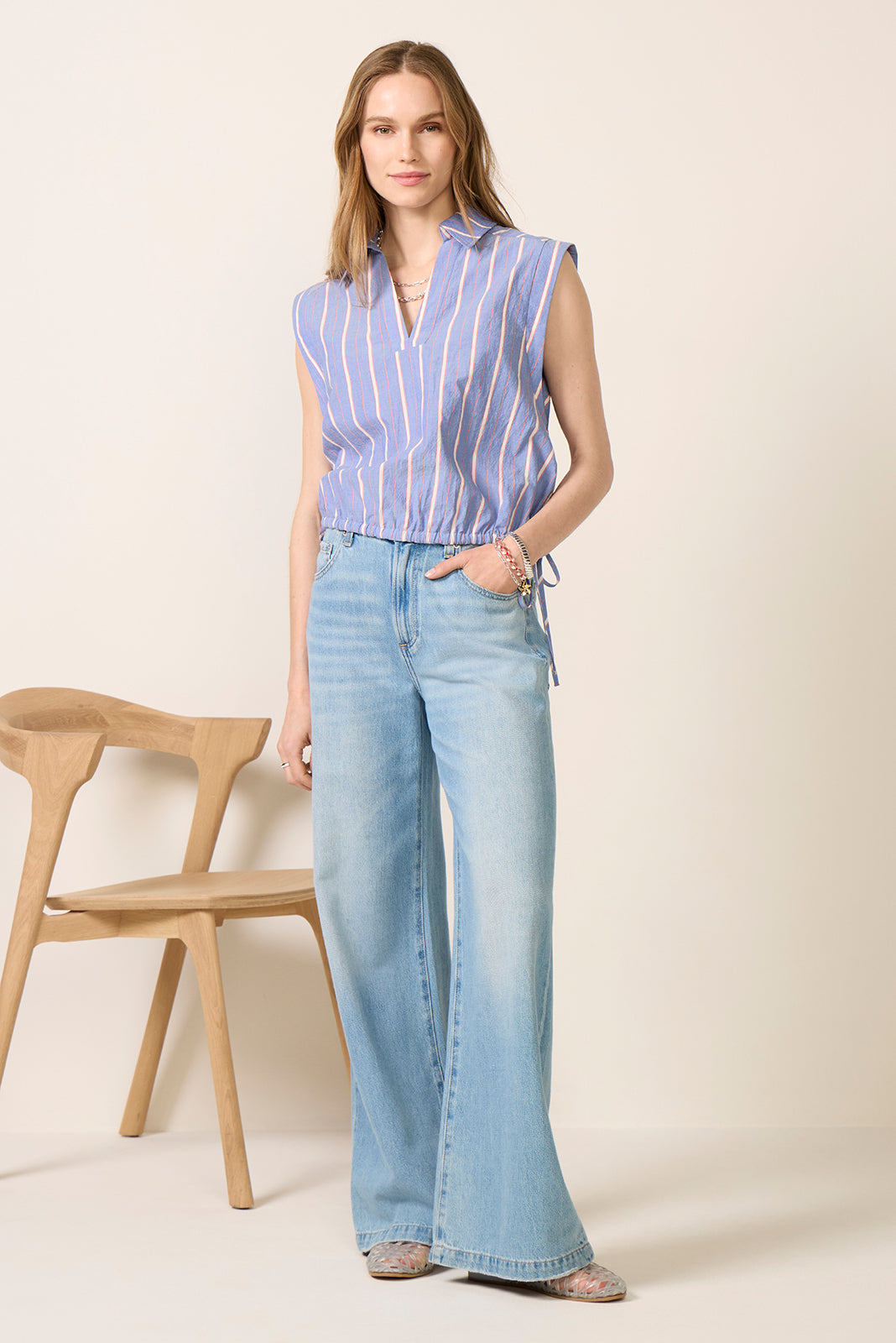 Gwen Side Tie Popover Top