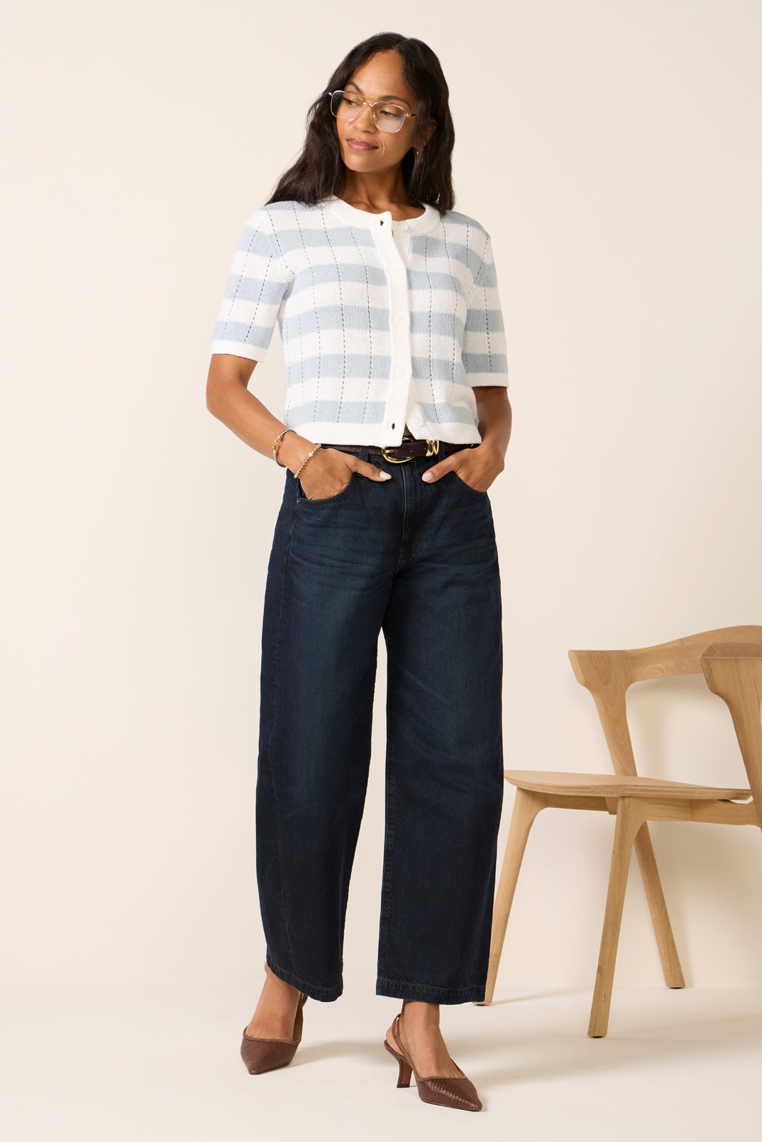 Evie Short Sleeve Crew Cardigan