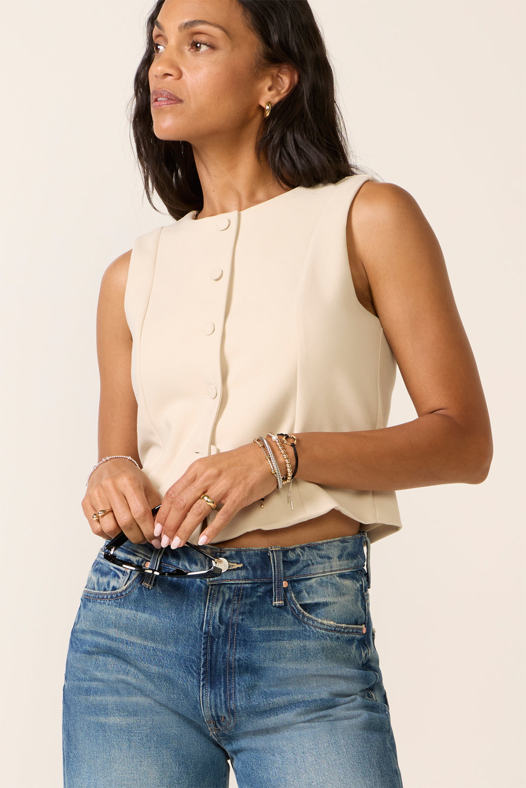 Briar Button Front Vest