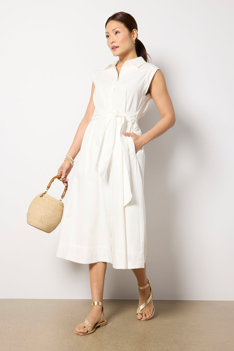 evereve shirt dress The Drop Waist Shirt Dress Black / XS