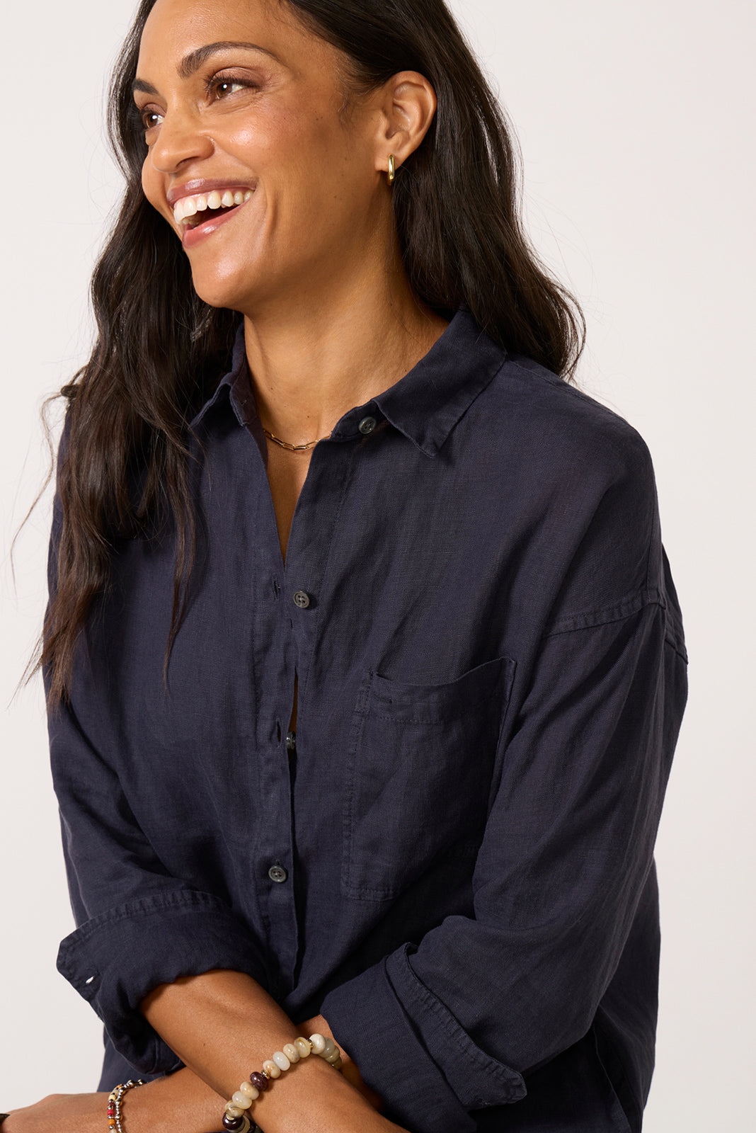 Kerry Dress In Linen Dark Navy / SM | Alex Mill Kerry Dress In Linen Dark Navy / SM | Alex Mill