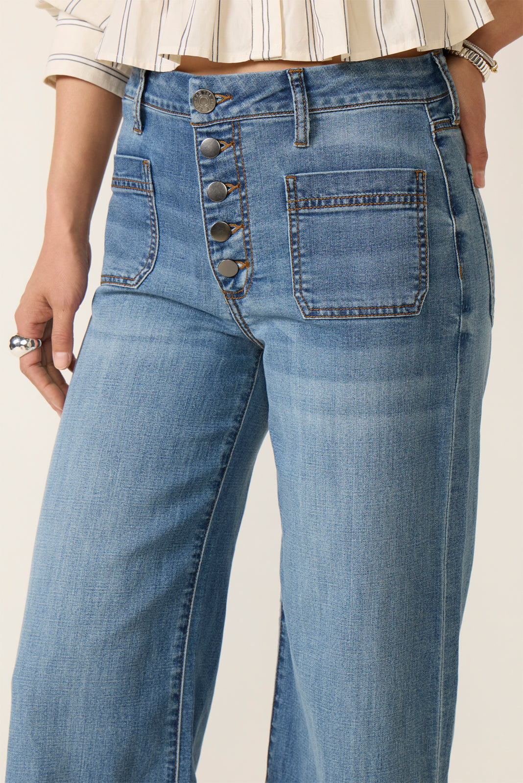 Meg Wide Leg W/ Buttons