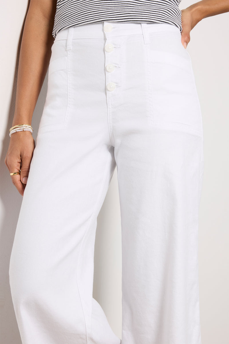 Jones New York Women's High Rise Linen Blend Wide Leg Cropped Pants
