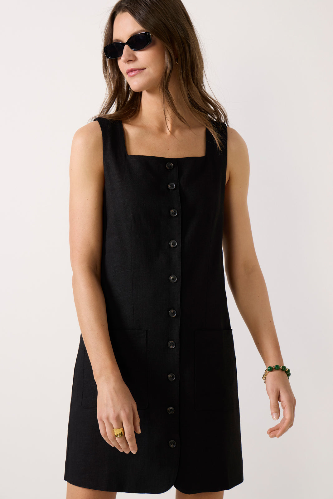Posh Button Linen Dress Posh Button Linen Dress