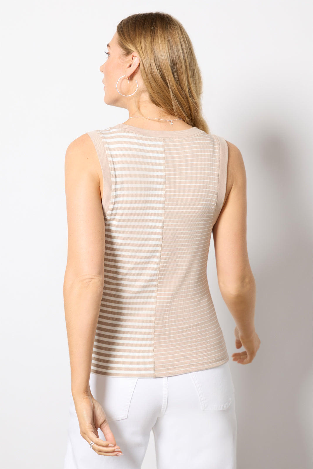 Andie Mixed Stripe Stitch Tank