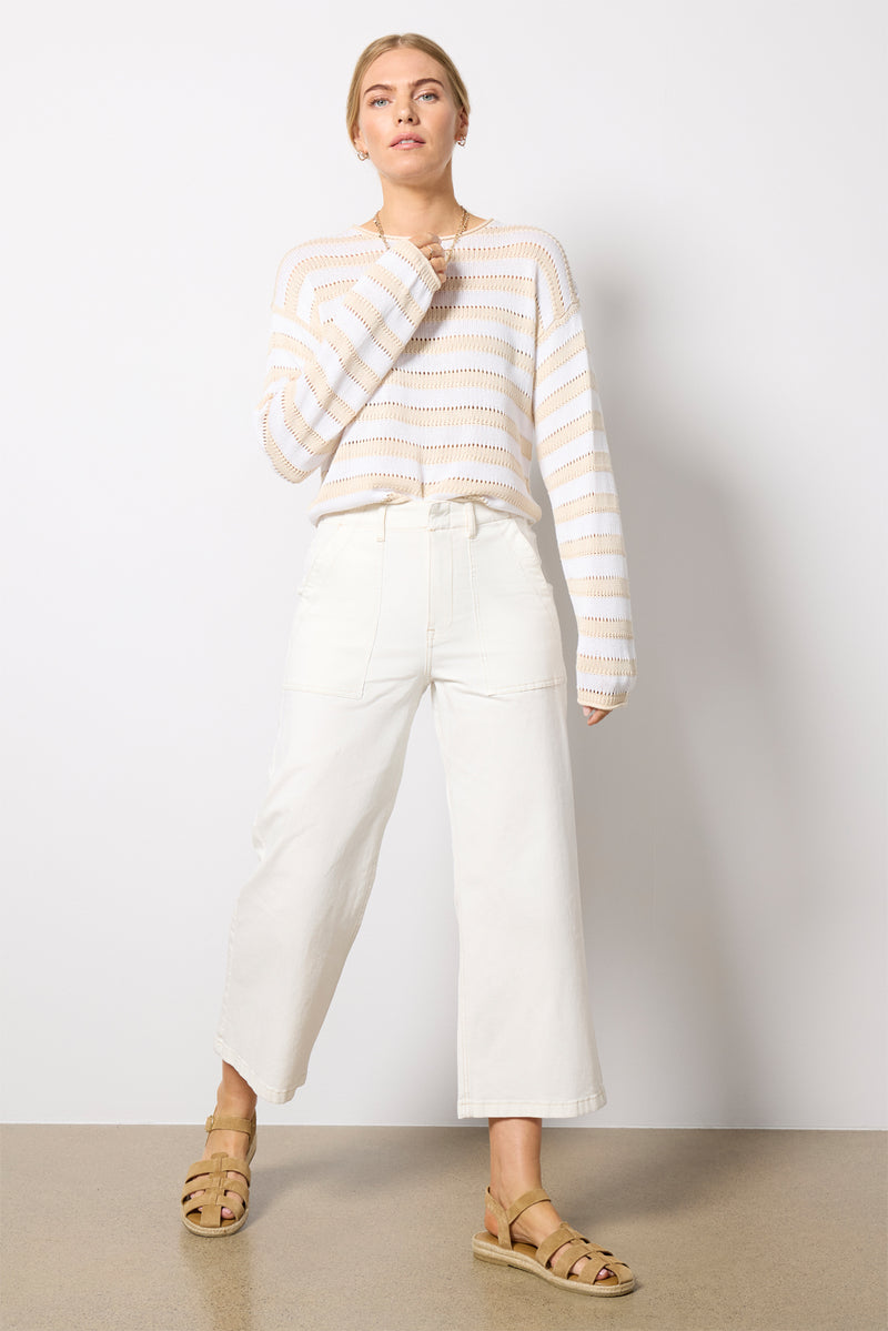 Z Supply Prado Stripe Sweater Tee in Lake Blue Stripe main image 1