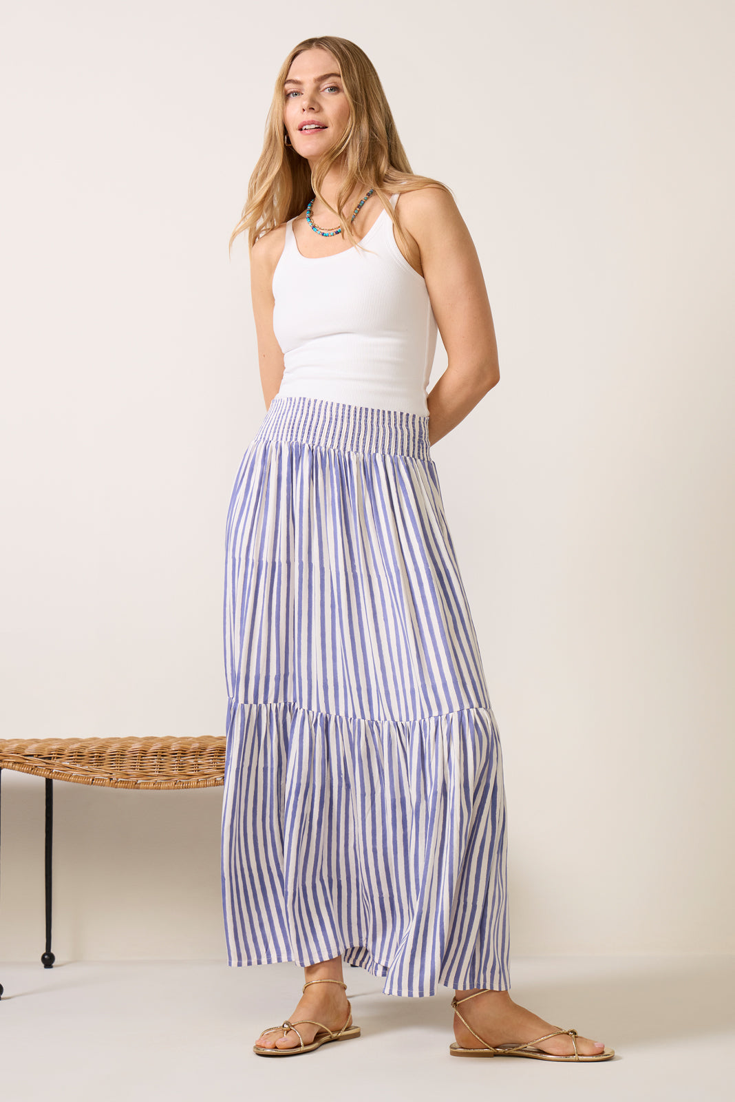 美品　定価3.5万　leinwande shirred slit skirt Shirred Skirt