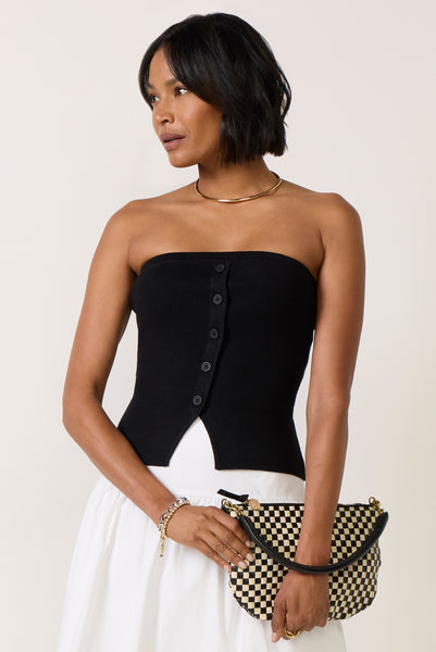 EVEREVE Women's Palmer Strapless Sweater, Size Large, Black, Cotton