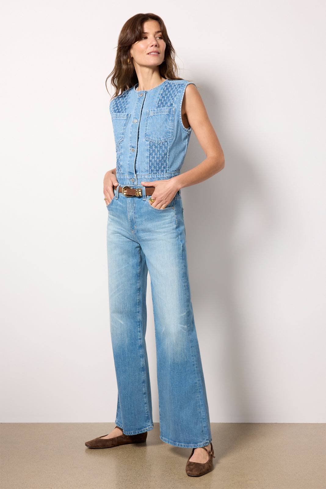 Greta Pieced Denim Vest