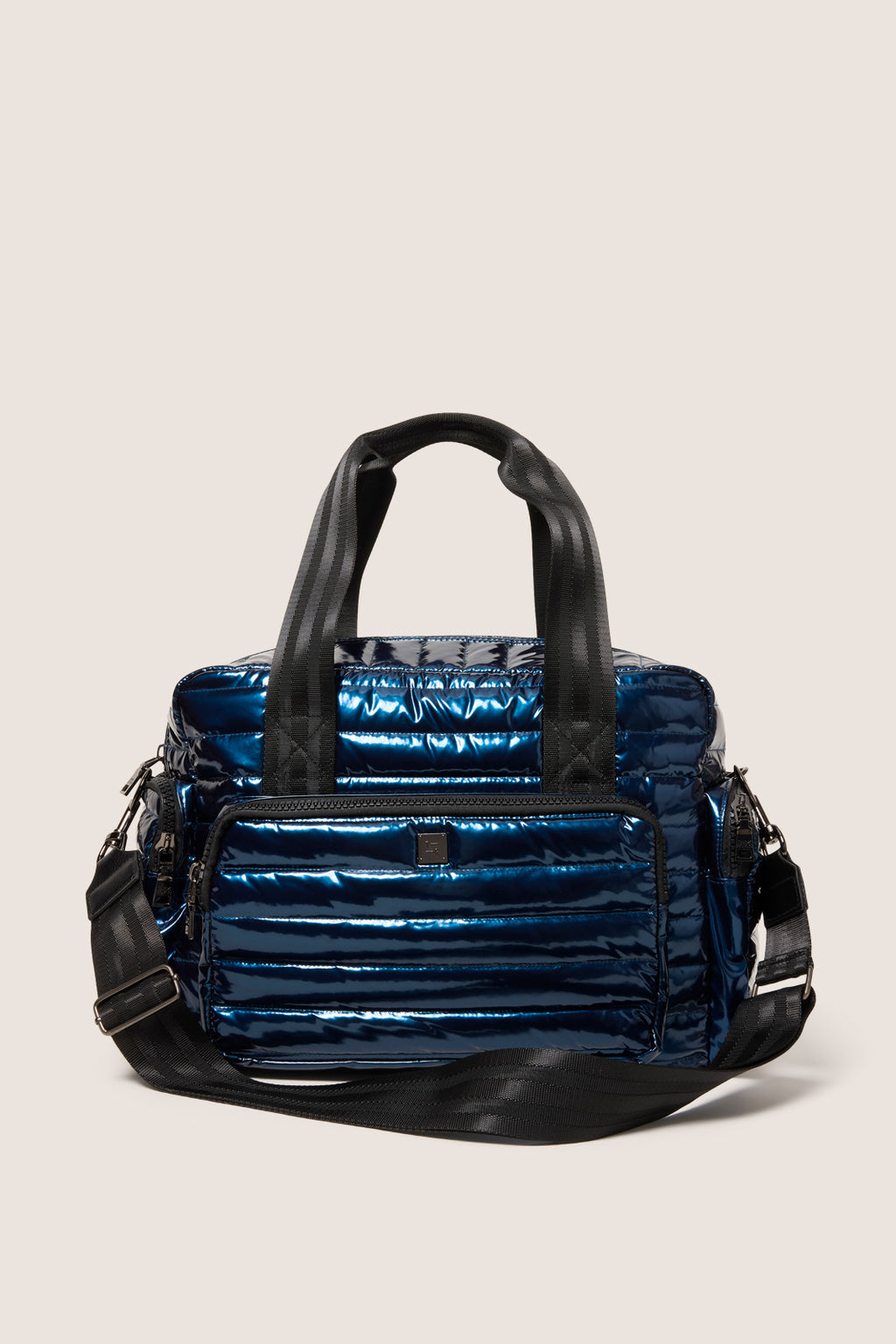 Think ROYLN Voyager Travel Bag in Glossy Navy Patent at Nordstrom