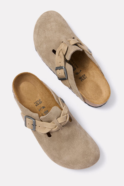 m*8様 【新品未使用】BIRKENSTOCK Boston taupe 39 Women's Birkenstock Boston Braid Taupe Suede/Oiled Leather