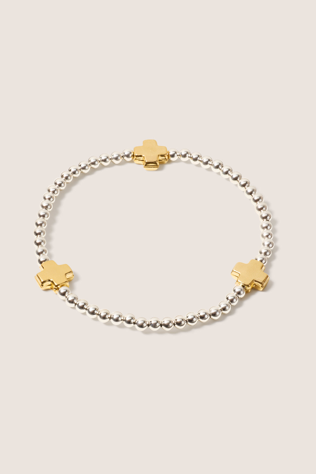Signature Cross 3mm Mixed Metal Bracelet