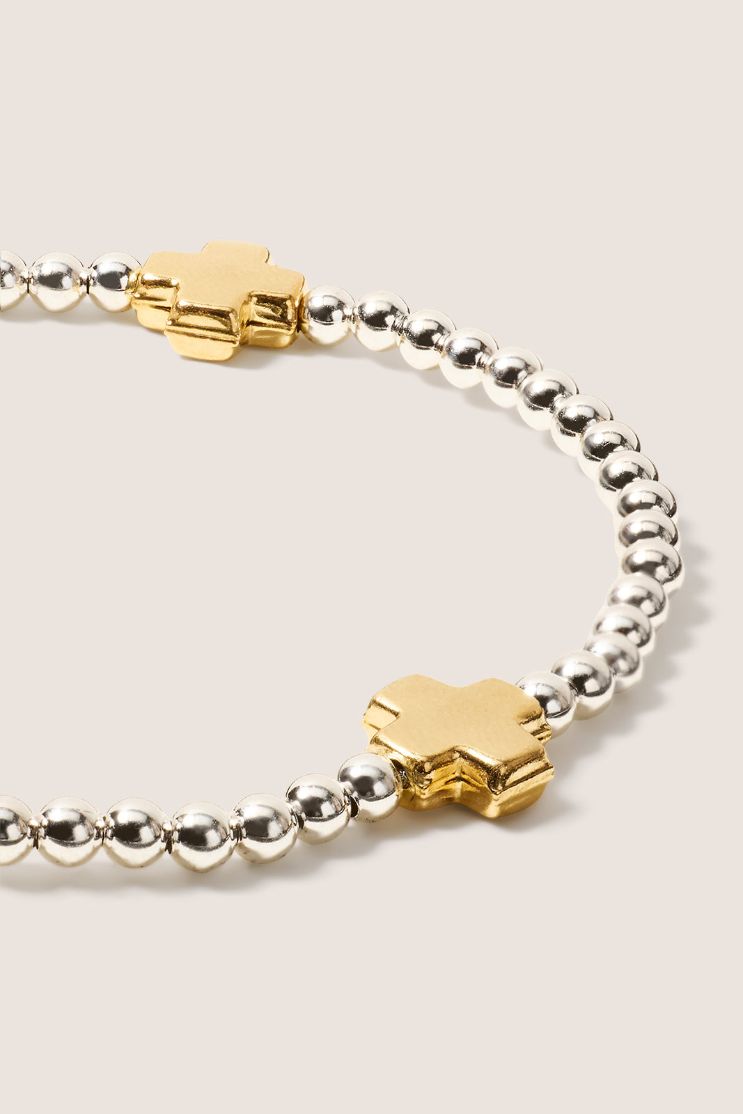 Signature Cross 3mm Mixed Metal Bracelet
