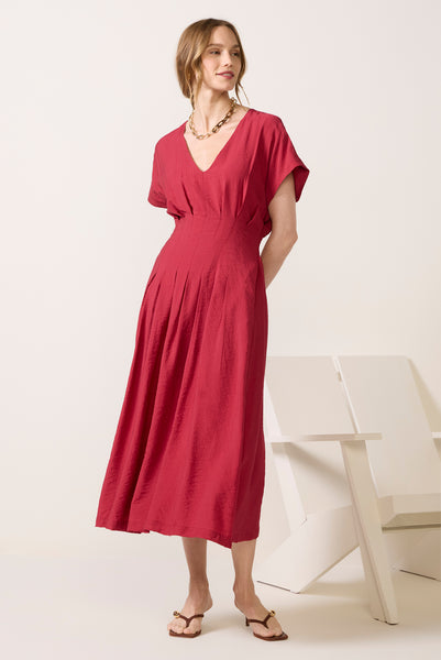 EVEREVE Women's Miranda Dolman Midi Dress, Size XL, Red, Cotton