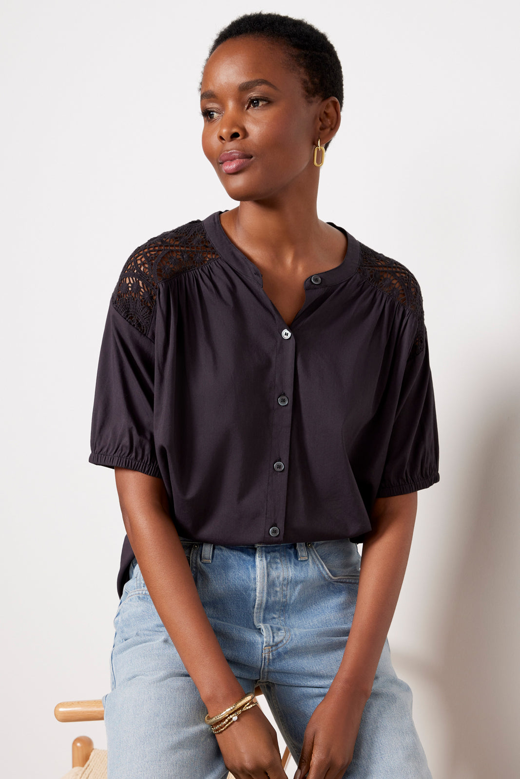 Rowan Eyelet Back Shirt