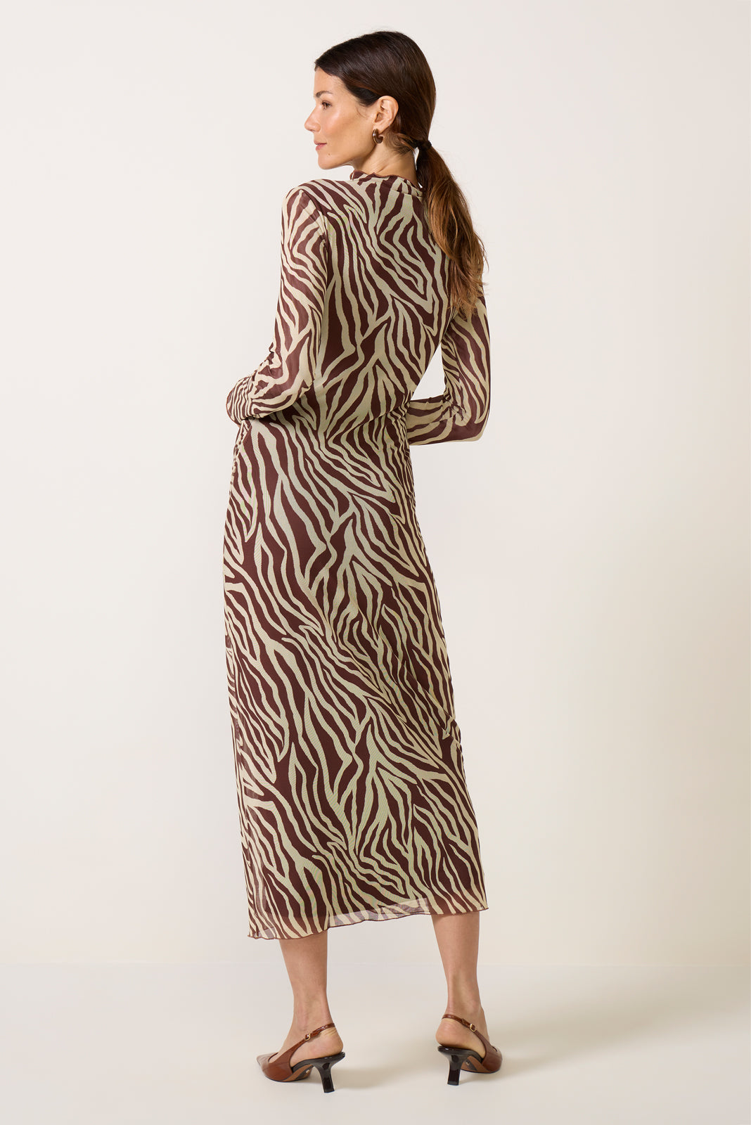Sevilla Zebra Mesh Midi Dress