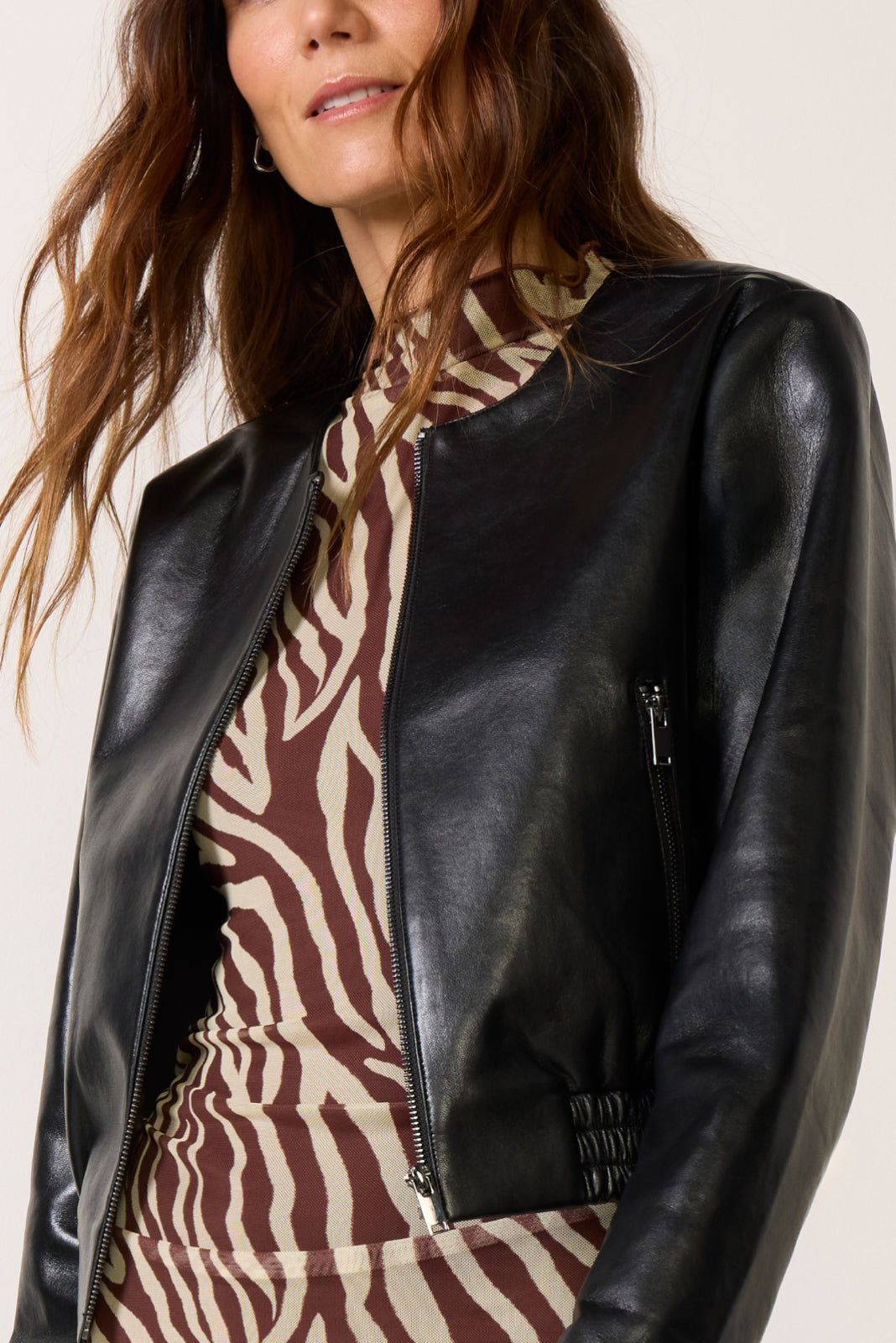 Billie Leather Bomber