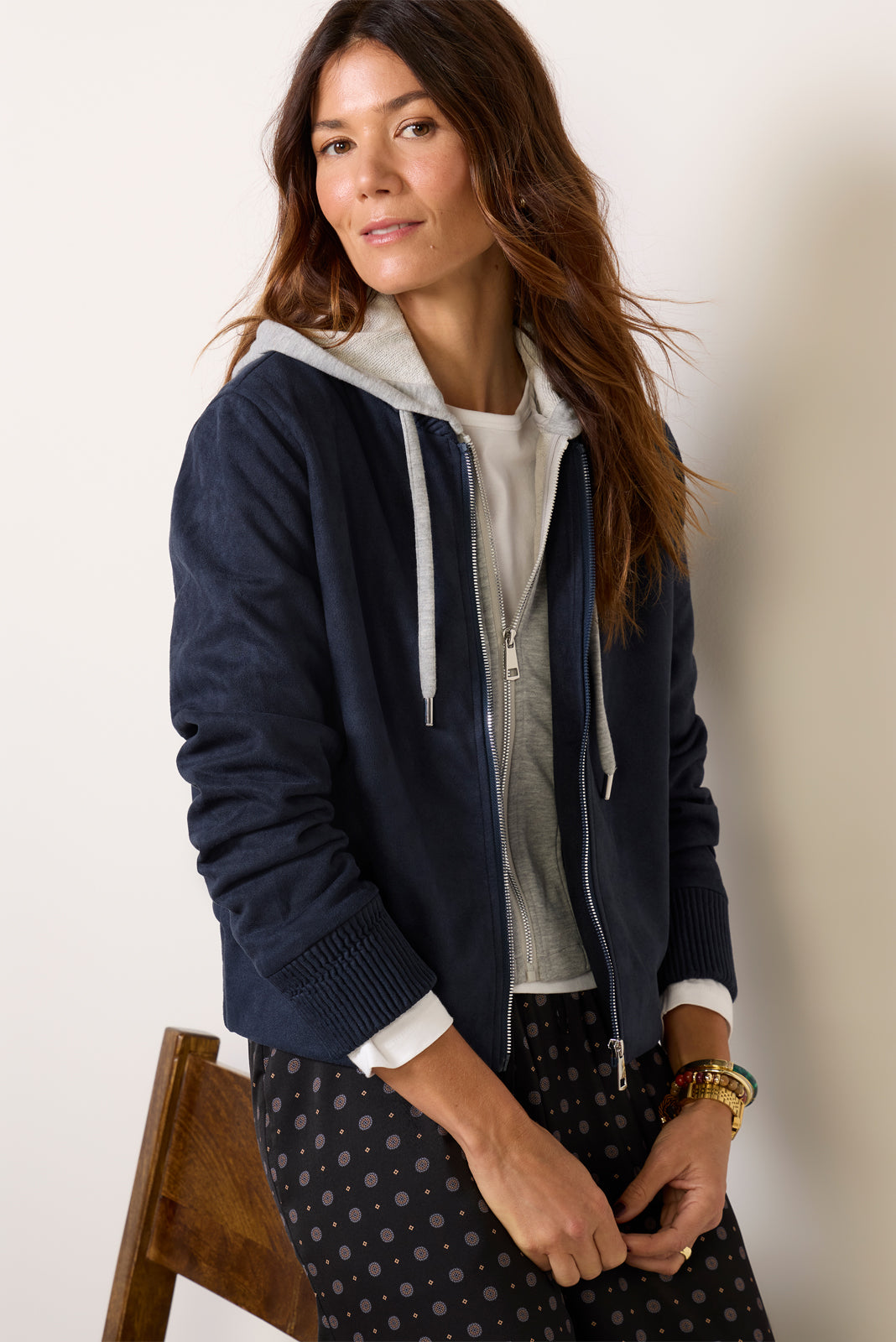 Blake Faux Suede Twofer Jacket