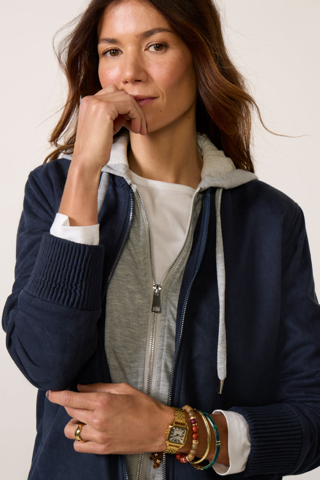 Blake Faux Suede Twofer Jacket