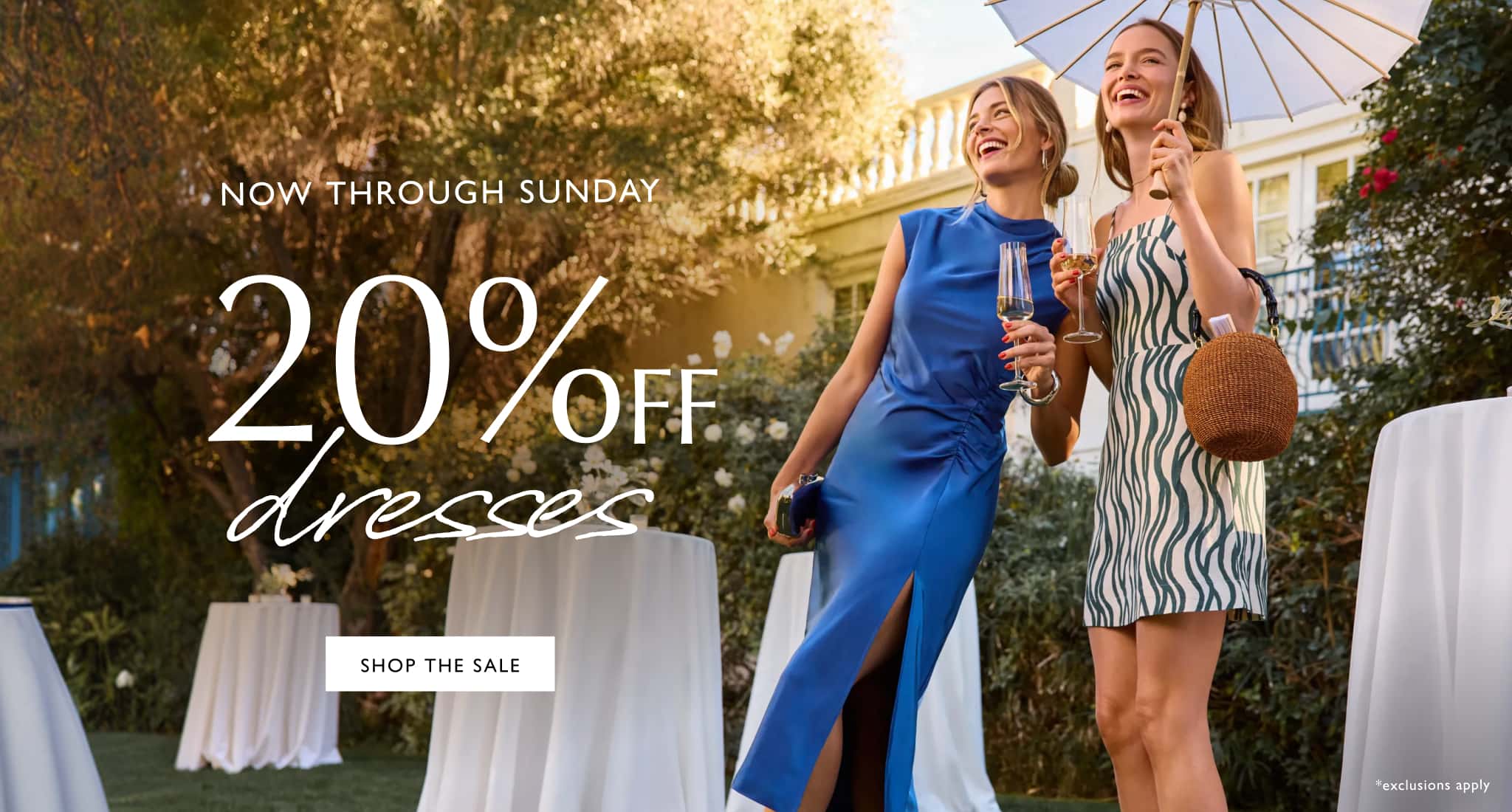 20% off Dresses now through Sunday, Shop the Sale