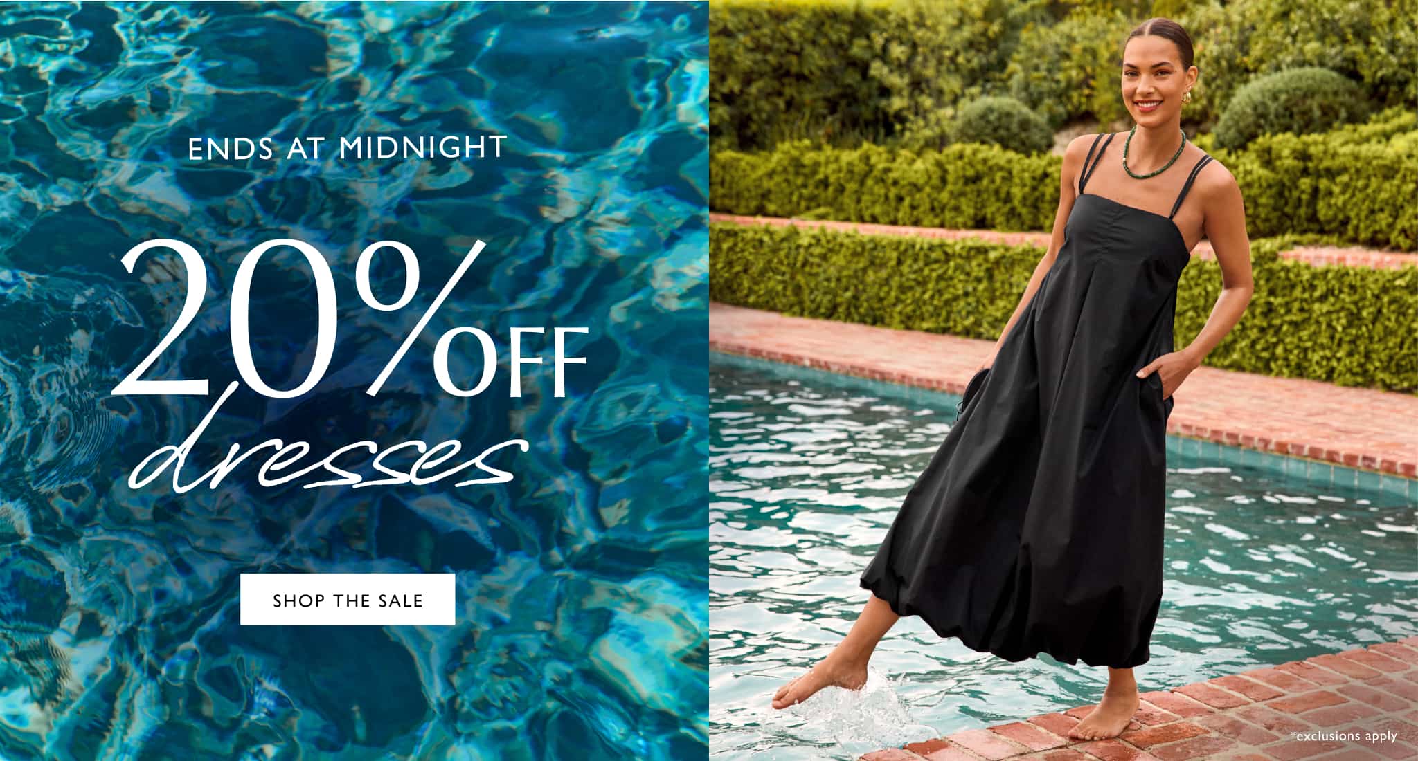 20% off Dresses ends at midnight, Shop the Sale