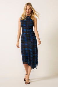 Adley Mesh Asym Midi Dress