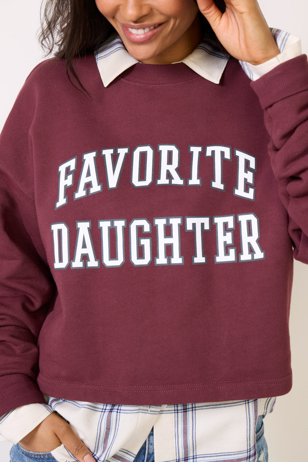 Cropped Collegiate Sweatshirt