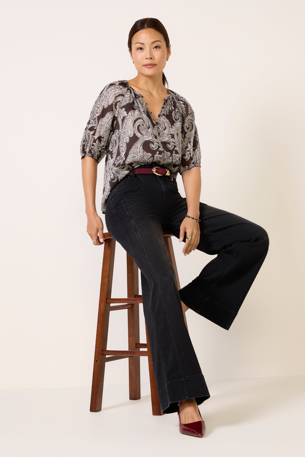 Paisley Blouson Blouse