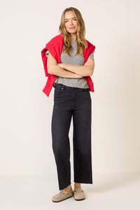 Anessa w Twisted Outseam Panel Wide Leg Jean